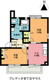 プレディオ壱丁目サウス【2階】の間取り