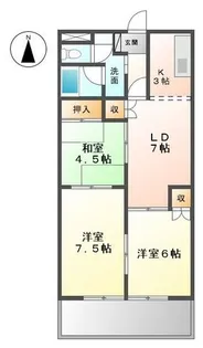 ブラウンシティー715【3階】の間取り