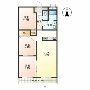 ロイヤルガーデン学園通りII【3階】の間取り