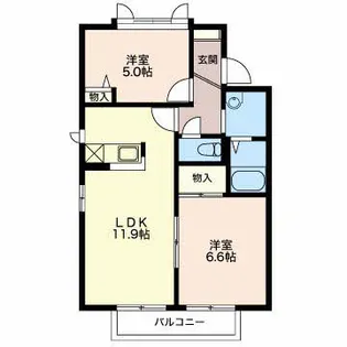 フロール【2階】の間取り