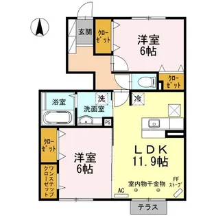 フィオーレ【1階】の間取り