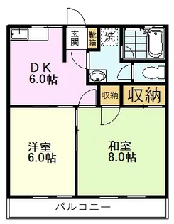 本橋ハイツB【1階】の間取り