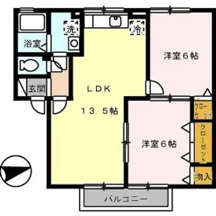 メゾンシャルム木太 A棟【2階】の間取り