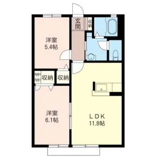 グリーングラスK【1階】の間取り
