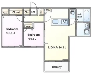 コンハウス武蔵新城【2階】の間取り