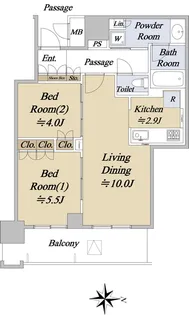ブランズタワー梅田North【18階】の間取り