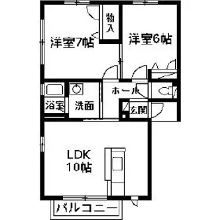 クレストコートA【2階】の間取り