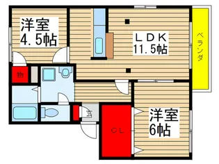 ウェルシャンY【2階】の間取り
