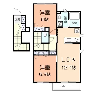 ルミエール・ドゥ・ソレイユ【2階】の間取り