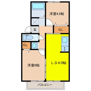 プレジール恩田【2階】の間取り