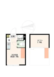 ヴィラ・エスポワール祖師ヶ谷大蔵【2階】の間取り