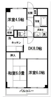 サンハイツ石田【4階】の間取り