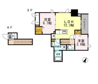 セルティスコート【4階】の間取り