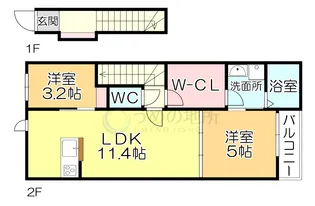 L-bloom東櫛原【2階】の間取り