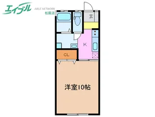 グリーンハイツ春木【1階】の間取り