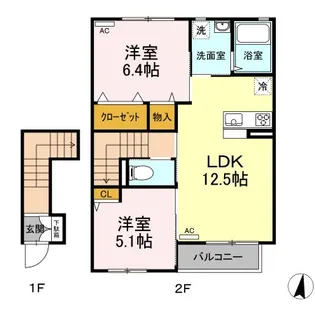 メゾンド・ノワールI【2階】の間取り