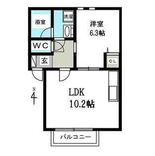 オアシスコート【3階】の間取り