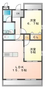 Le Chien Ensemble(ルシアンアンサンブル)【2階】の間取り