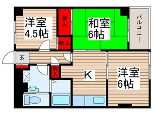アンソレイエ松戸【2階】の間取り