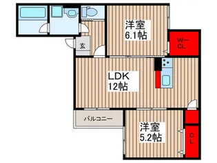 エミシア川口領家【2階】の間取り