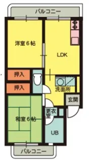 サンハイツ多井田A棟【2階】の間取り