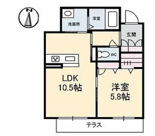 プリティーウーマン A棟【1階】の間取り