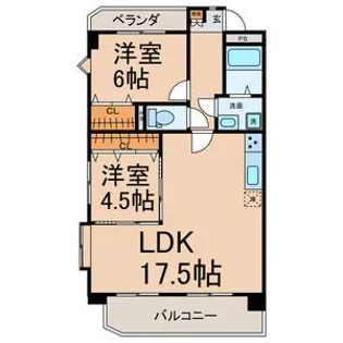 三幸マンション【2階】の間取り