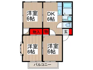 サンライフ若狭B【2階】の間取り