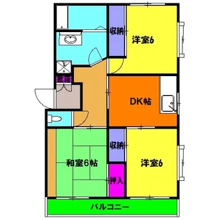 サニーコーポ飯塚【3階】の間取り