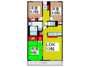 与野本町ハイツの間取り