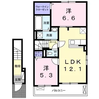 Bellfiore B【2階】の間取り