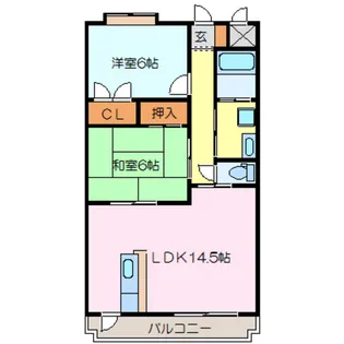 スカイマンションキャッスル【3階】の間取り