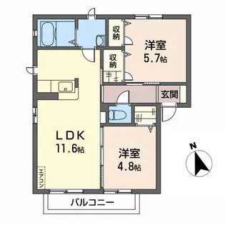 フレグランスA【2階】の間取り