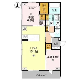ドゥジエム高石【1階】の間取り