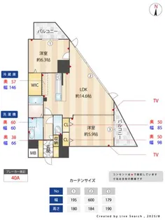 S FORT警固タワー【8階】の間取り
