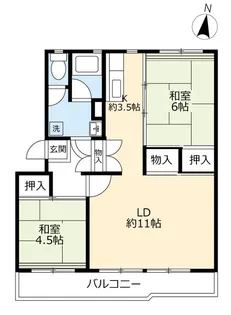 UR岩成台西【6階】の間取り