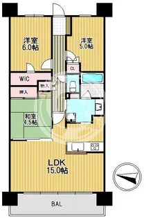 パークホームズノースゲートスクエア【4階】の間取り