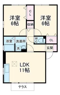 セジュールかすみ A棟【1階】の間取り
