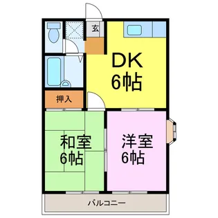 茨城県古河市原町【アパート】の間取り