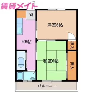 ハイツオオクラ3【3階】の間取り