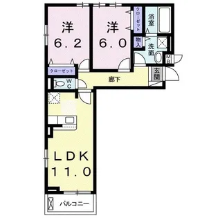 大阪府藤井寺市野中5【アパート】の間取り