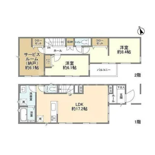 千葉県流山市向小金3【一戸建】の間取り