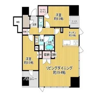 シティタワー仙台花京院【19階】の間取り