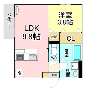福岡県北九州市小倉南区下城野3【アパート】の間取り