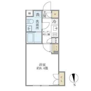 1Kの間取り画像