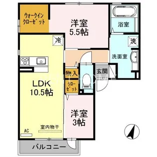 ラフィーネ徳庵【2階】の間取り