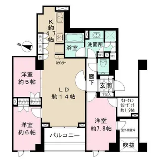 ザ・パークハウス京都鴨川御所東【4階】の間取り