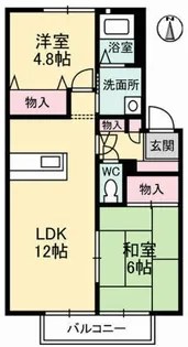 サンハイツ B棟【2階】の間取り