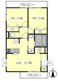 メゾン シャルール【1階】の間取り