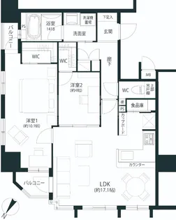 アメックス赤坂門タワー【12階】の間取り